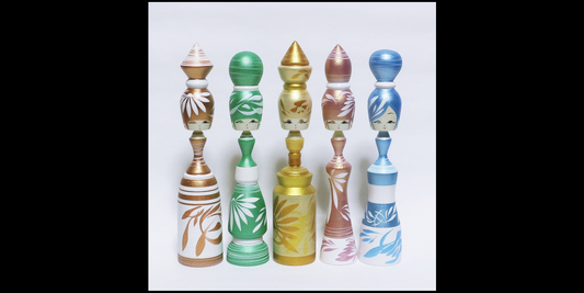 copper, emerald green, gold, pink gold, sky blue.