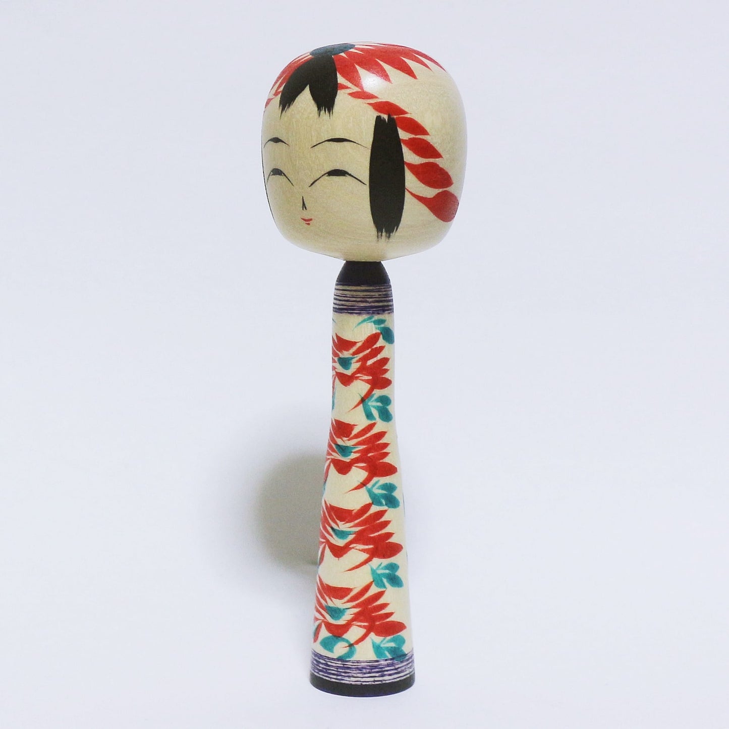 本人型 こけし 裾広がり 重ね菊 Noboru Wagatsuma Type Wide Hem Kasane-giku Kokeshi※199