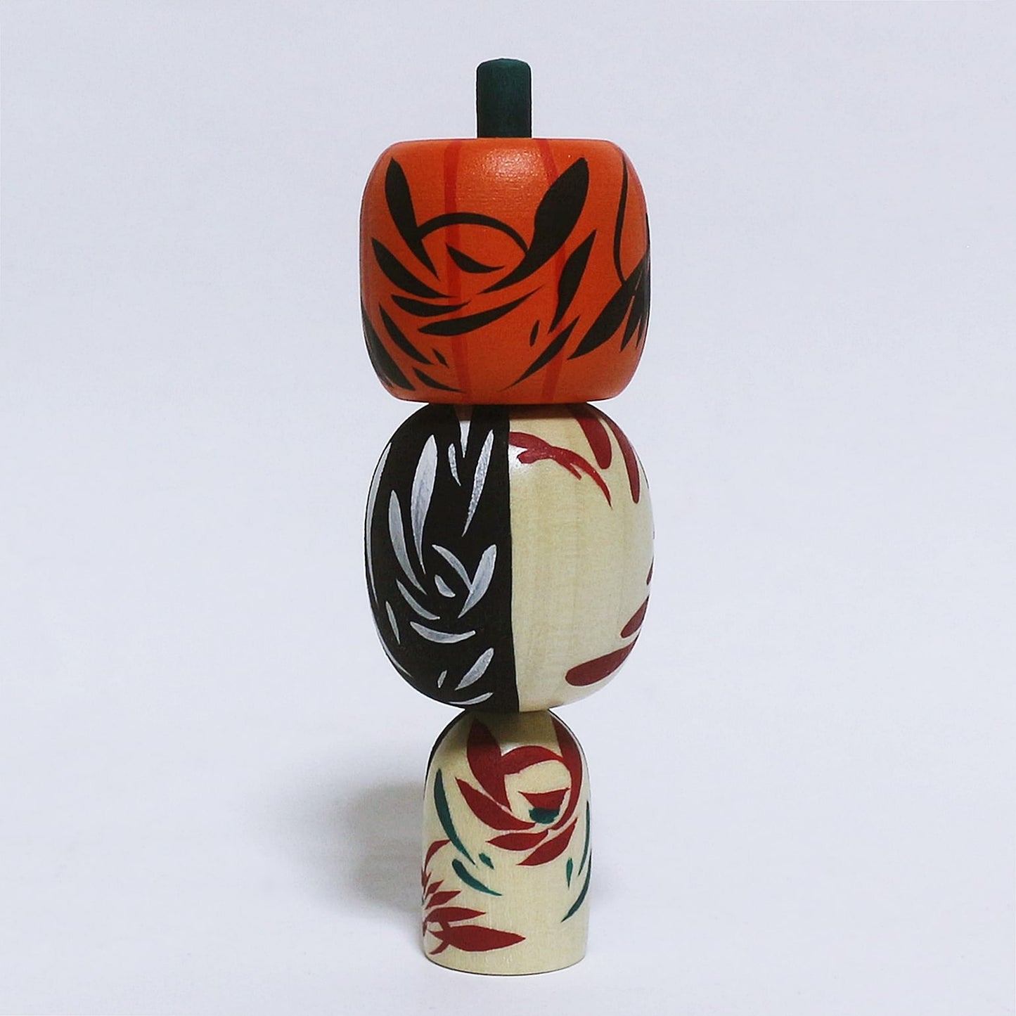 Halloween ガイコツ カボチャ乗せ こけし Pumpkin on top Skeleton Kokeshi ※206
