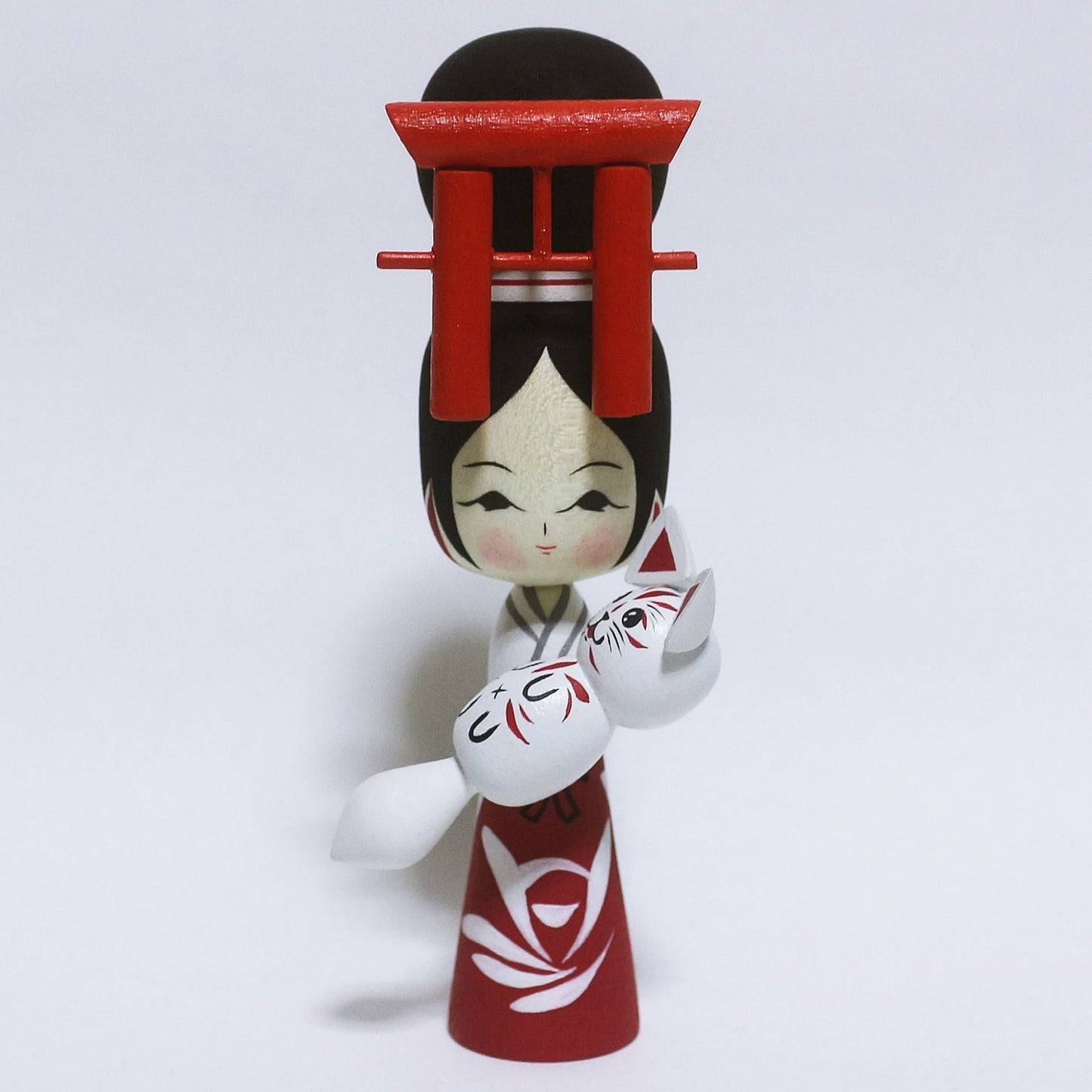 お正月 鳥居 狐抱っこ こけし New Year OSYOGATSU TORII KITSUNE Hug KOKESHI ※267