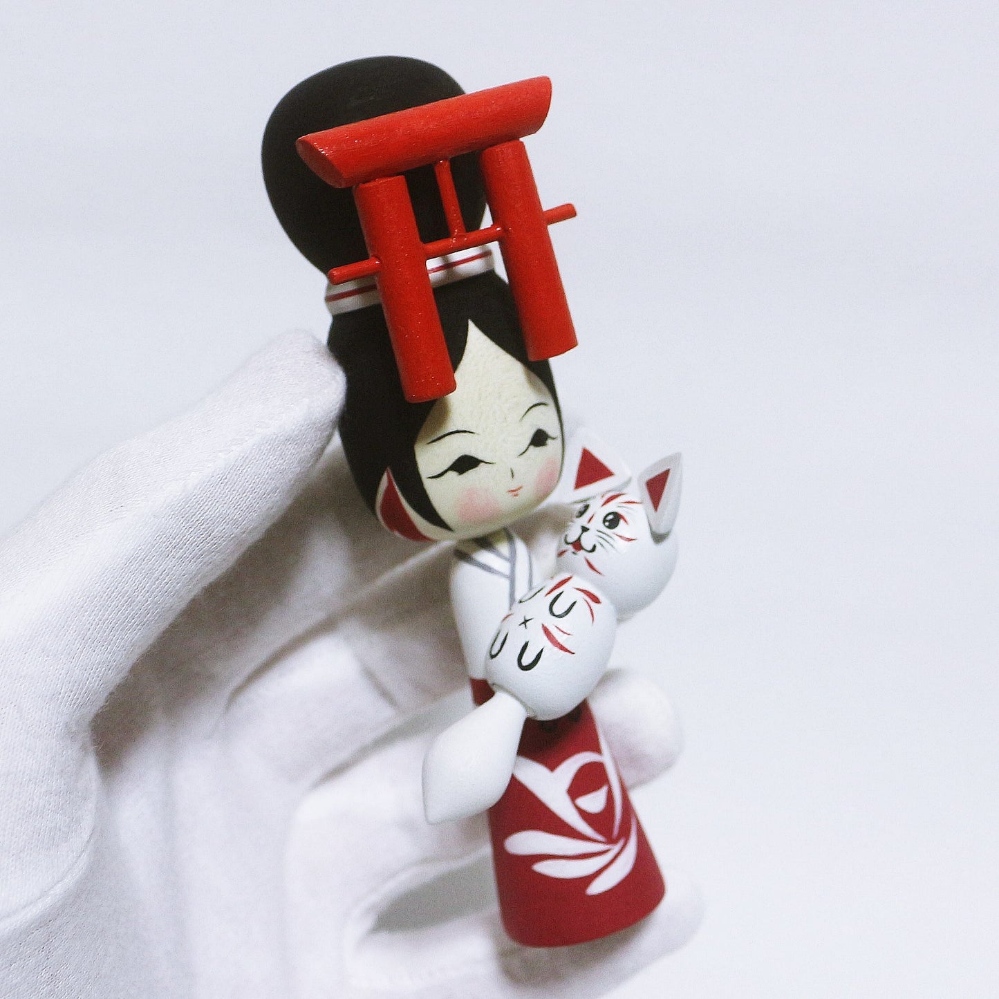 お正月 鳥居 狐抱っこ こけし New Year OSYOGATSU TORII KITSUNE Hug KOKESHI ※267