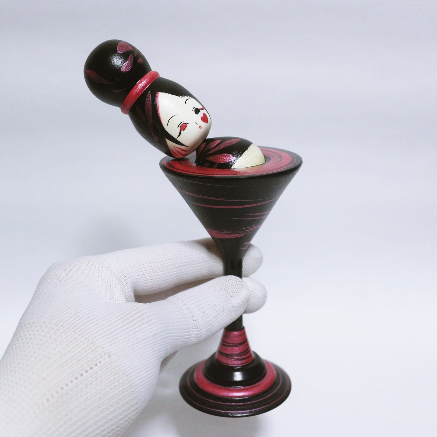 Pearl Color Red Purple Cocktail Glass KOKESHI ※289