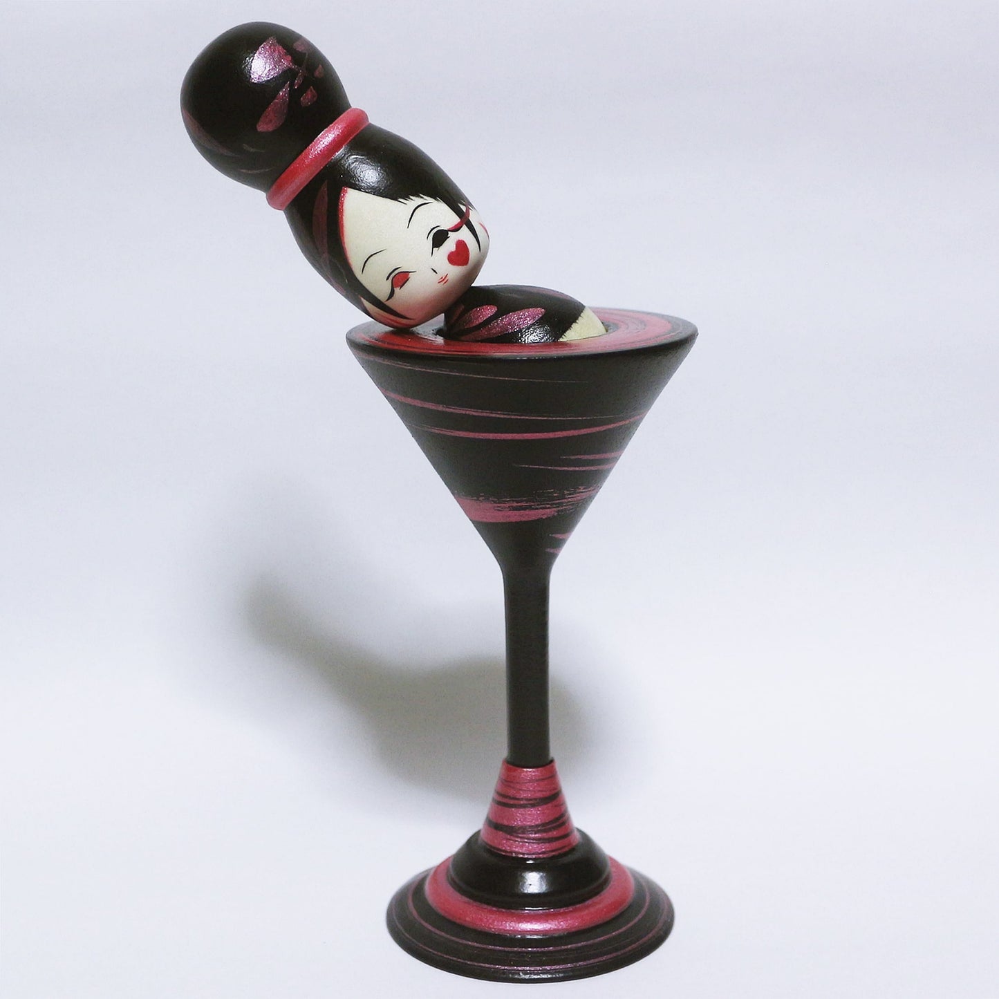 Pearl Color Red Purple Cocktail Glass KOKESHI ※289