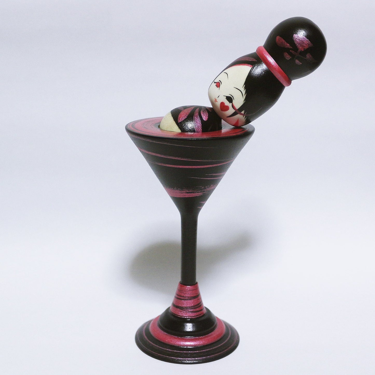 Pearl Color Red Purple Cocktail Glass KOKESHI ※289