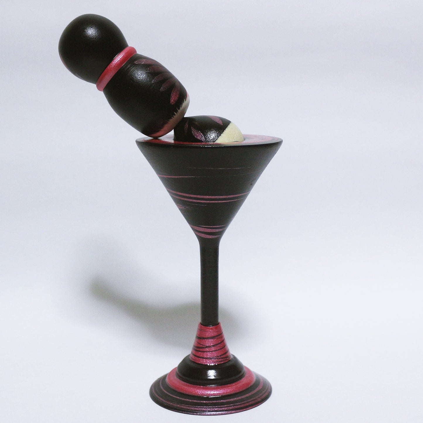 Pearl Color Red Purple Cocktail Glass KOKESHI ※289