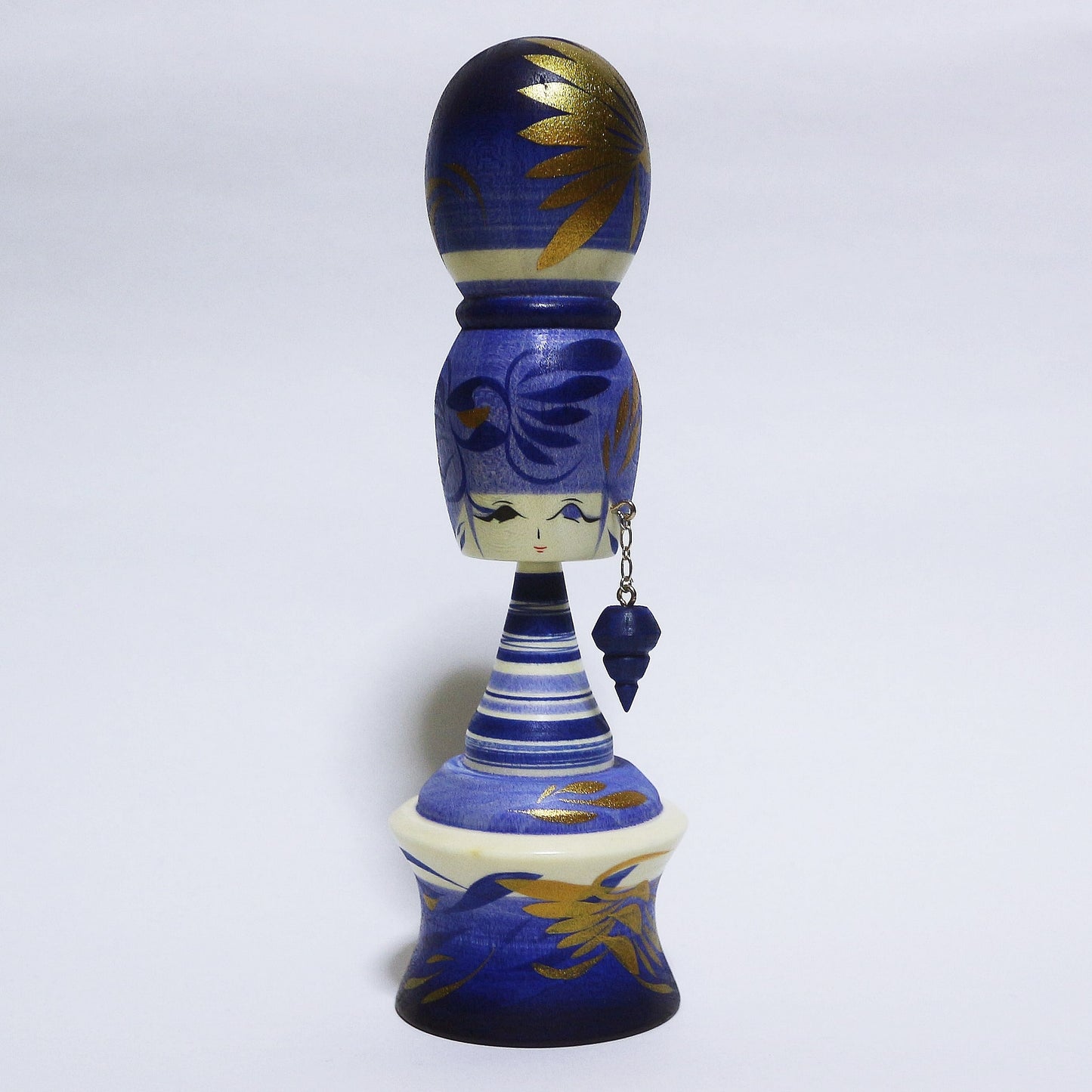 青紫 イヤリング おだんごヘア こけし Blue Purple Earrings Bun hair KOKESHI ※310