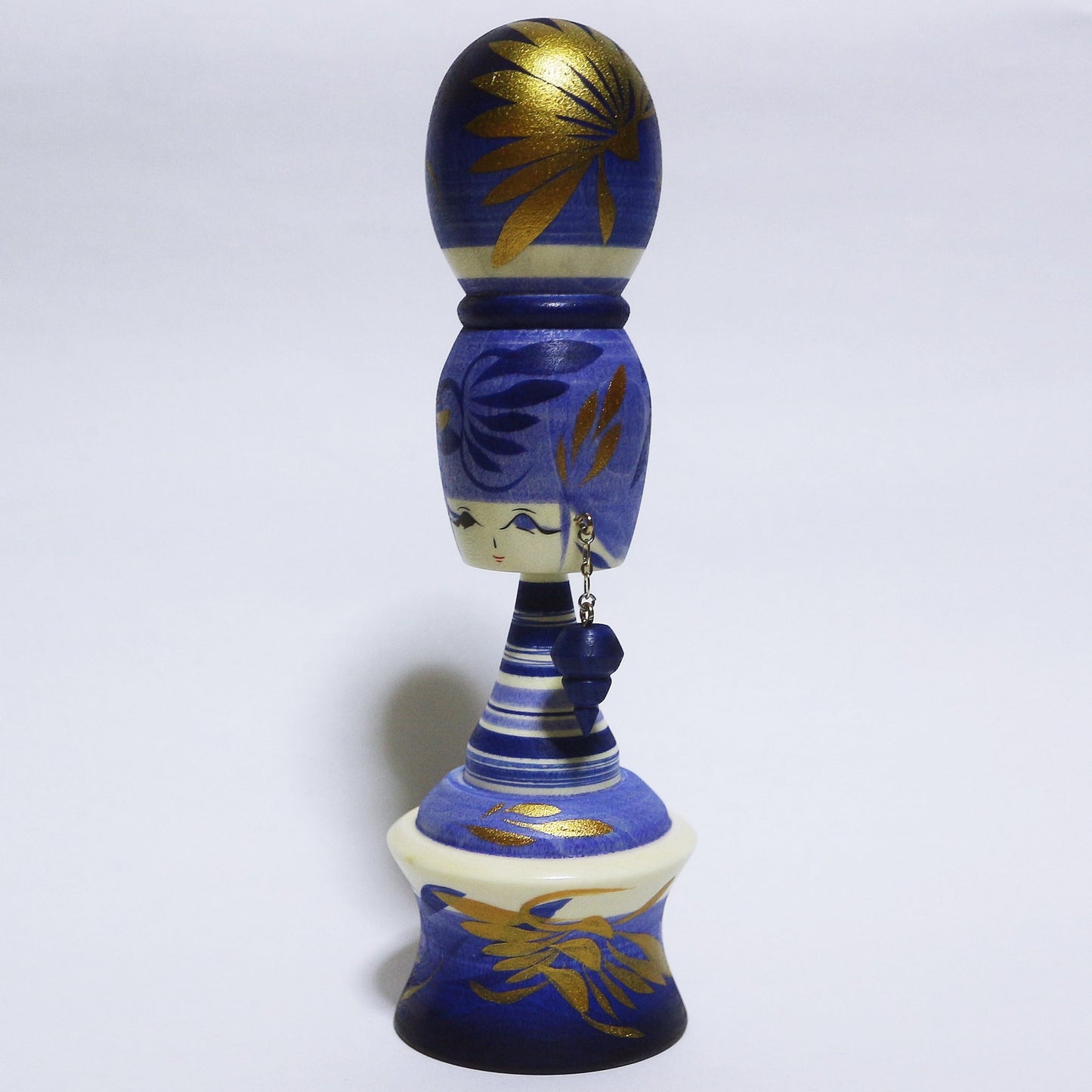青紫 イヤリング おだんごヘア こけし Blue Purple Earrings Bun hair KOKESHI ※310