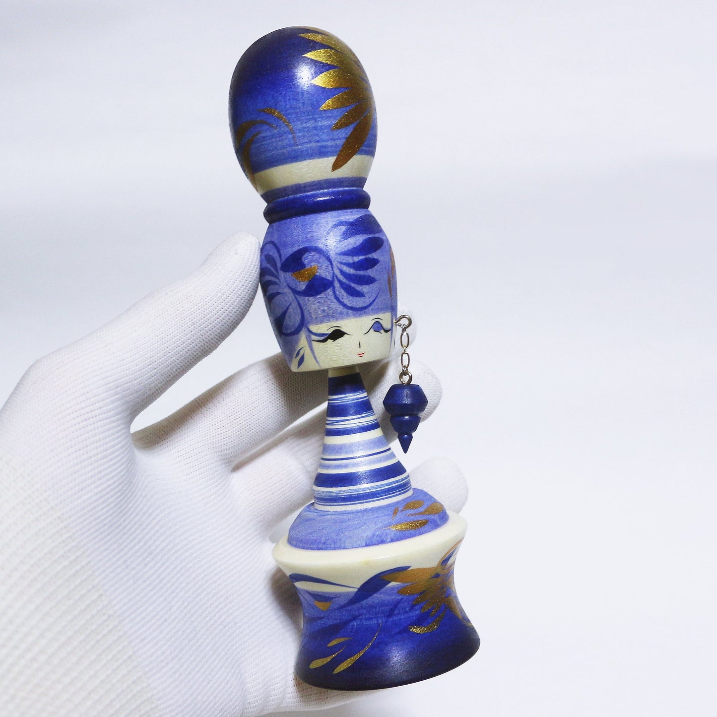 青紫 イヤリング おだんごヘア こけし Blue Purple Earrings Bun hair KOKESHI ※310