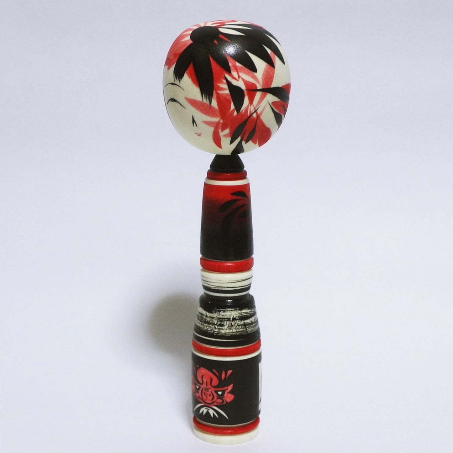 紅&墨 達磨 こけし Red & Sumi Daruma KOKESHI #325