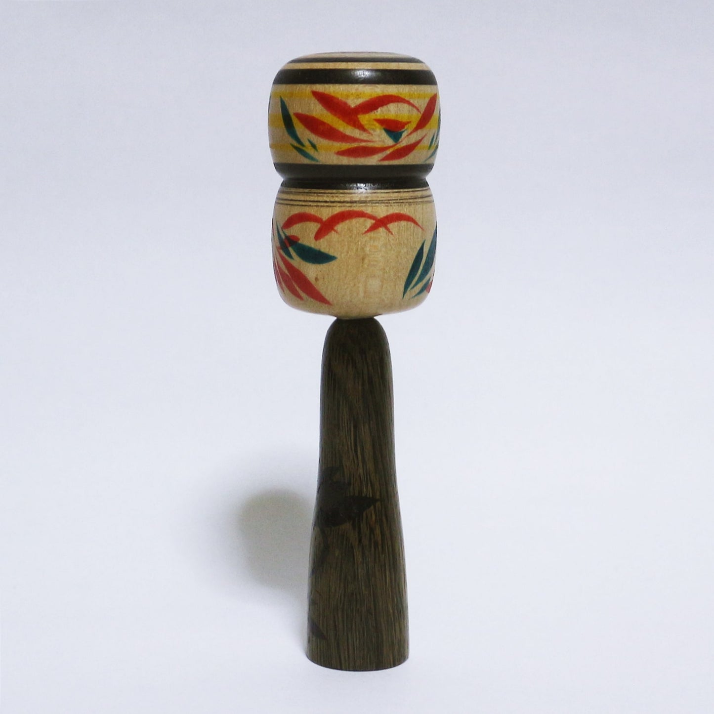 樹種混合 埋れ木 髷 こけし Bogwood Mixed Tree Species Bun Hair KOKESHI #326
