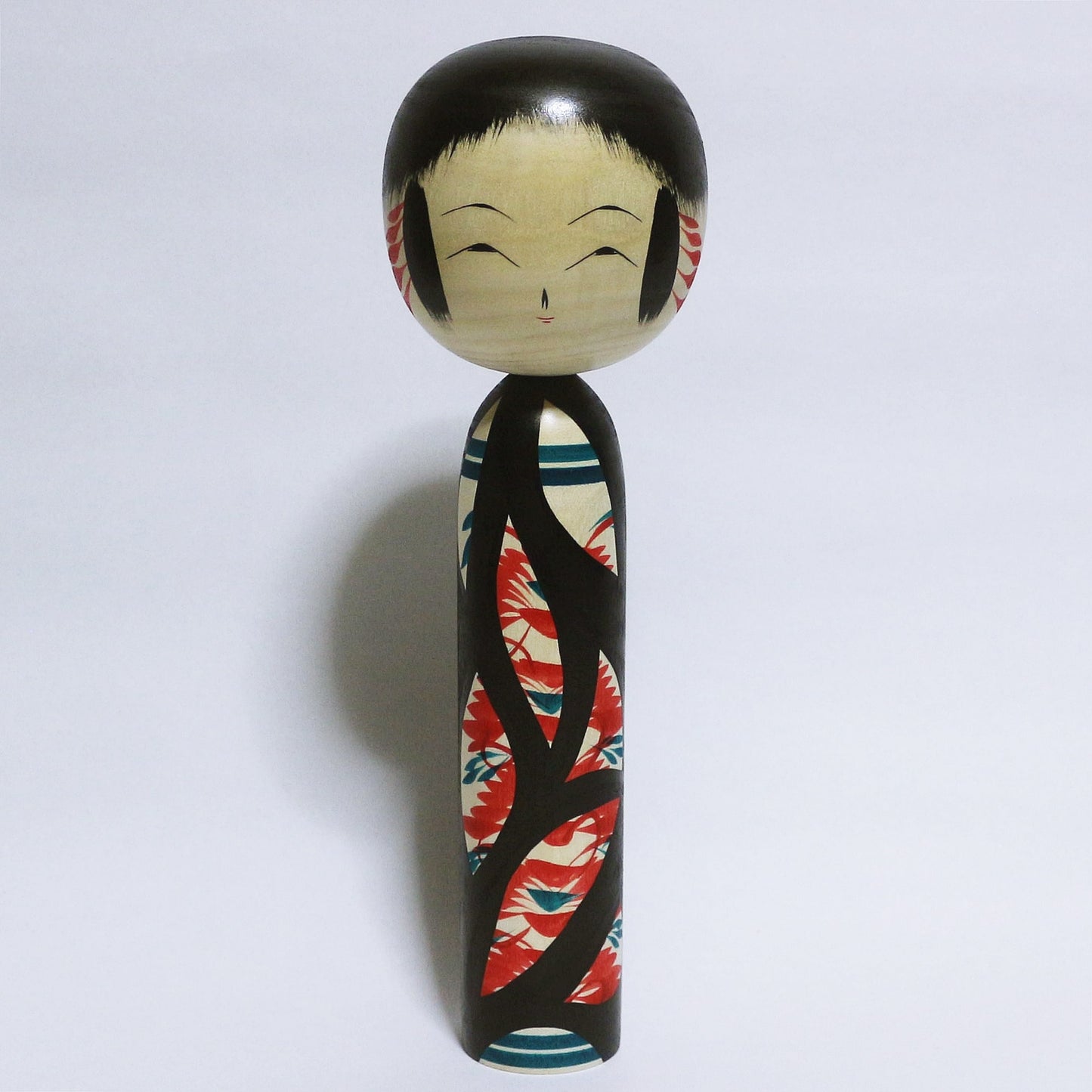 本人型 墨 重ね菊 こけし Noboru Wagatsuma Type SUMI KASANE-GIKU KOKESHI #329