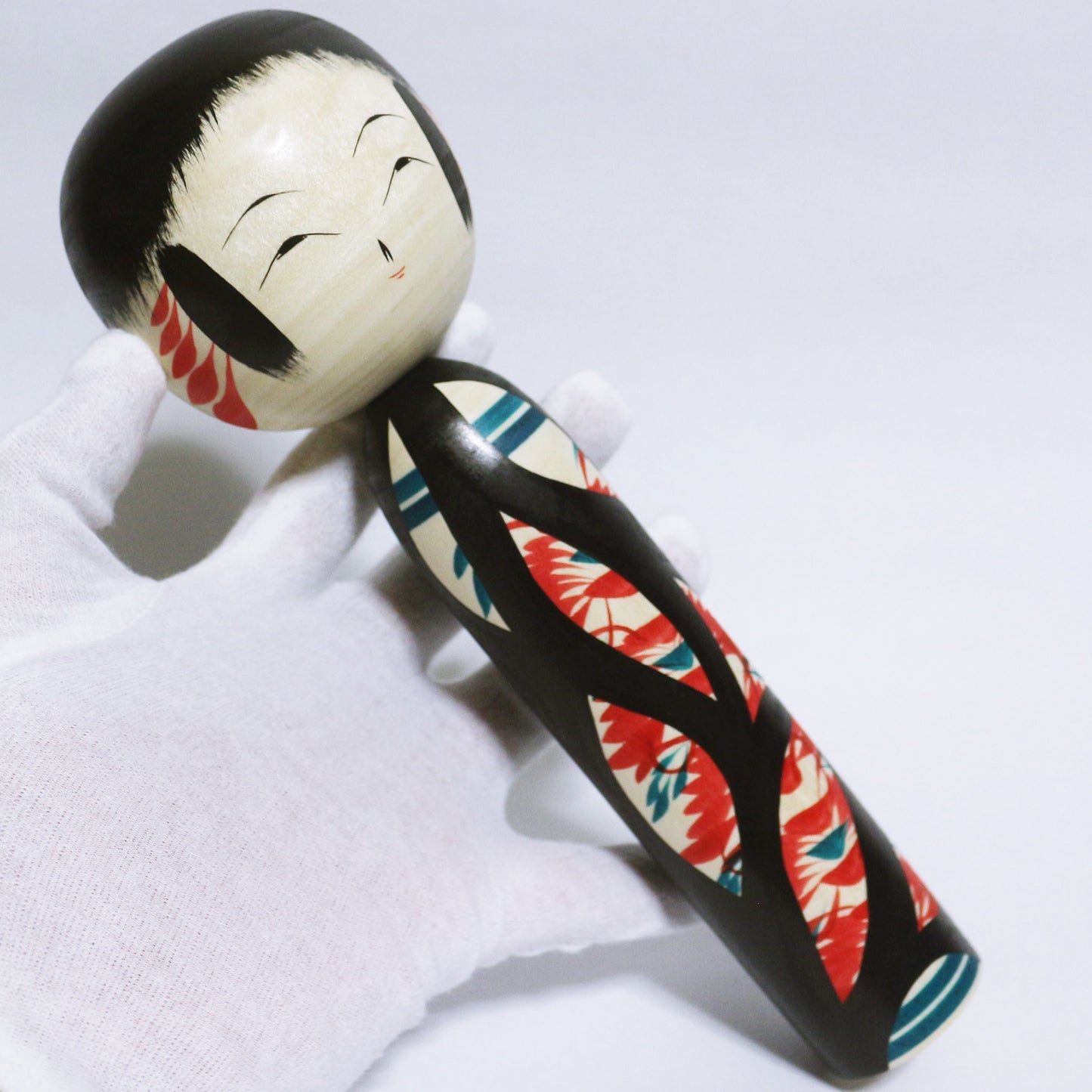 本人型 墨 重ね菊 こけし Noboru Wagatsuma Type SUMI KASANE-GIKU KOKESHI #329