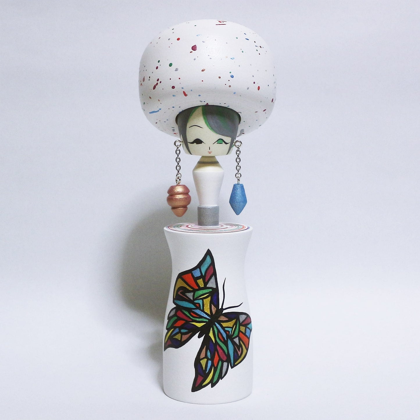 Colorful Butterfly Hat Earrings KOKESHI #344