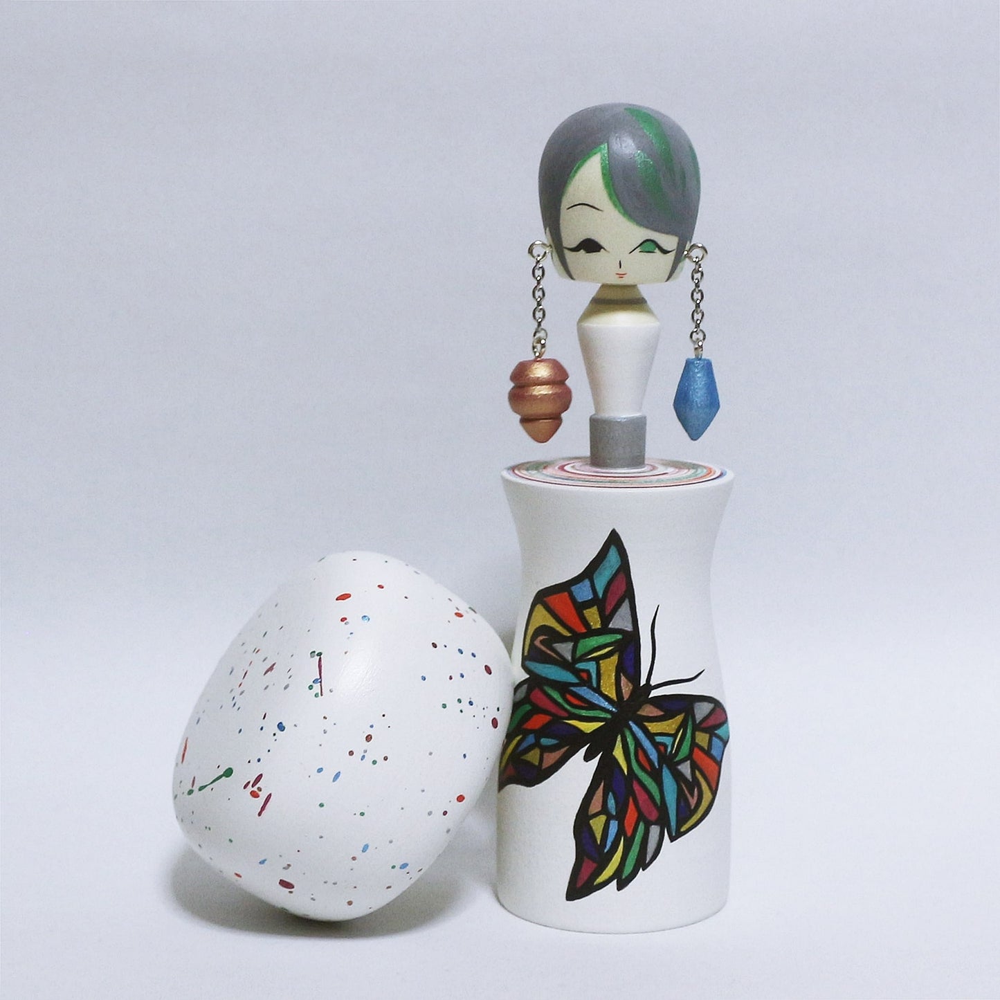Colorful Butterfly Hat Earrings KOKESHI #344