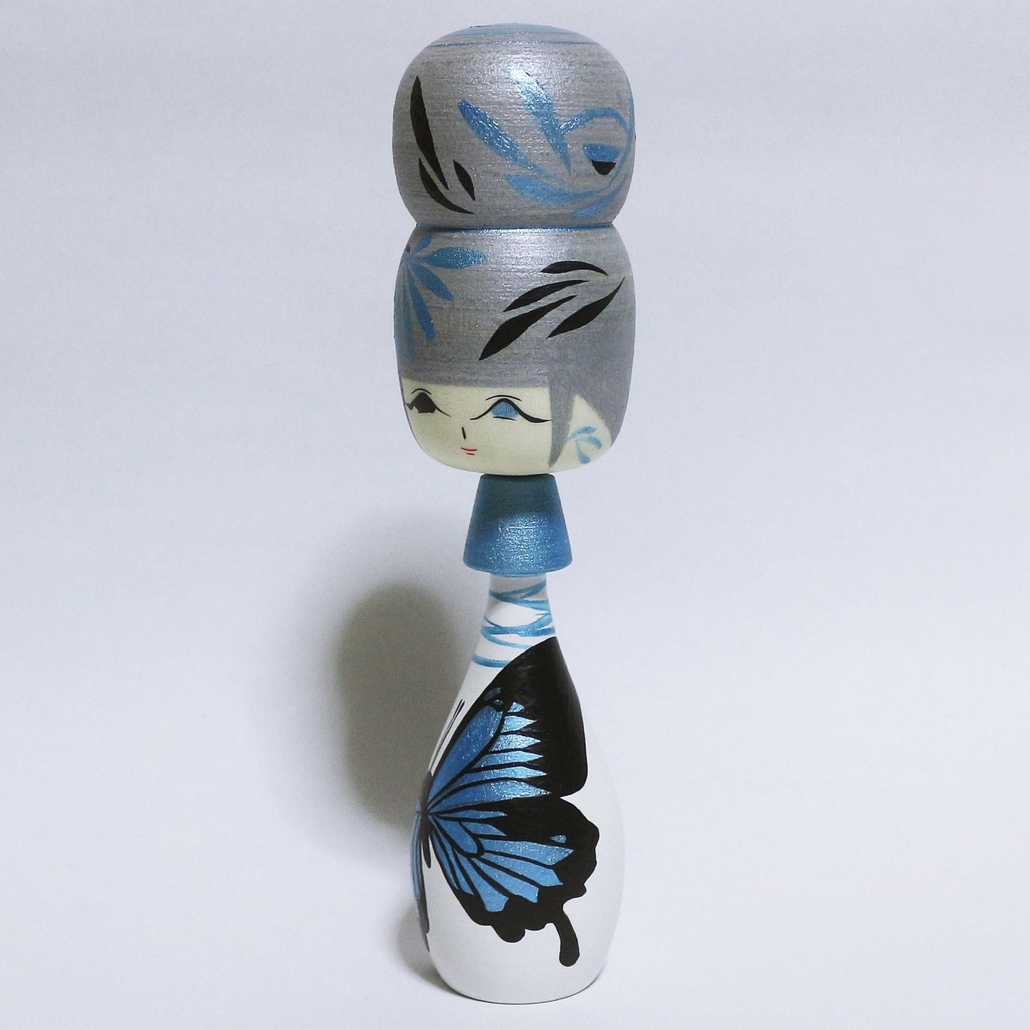 Sky Blue Butterfly AGEHA Bun Hair KOKESHI #347
