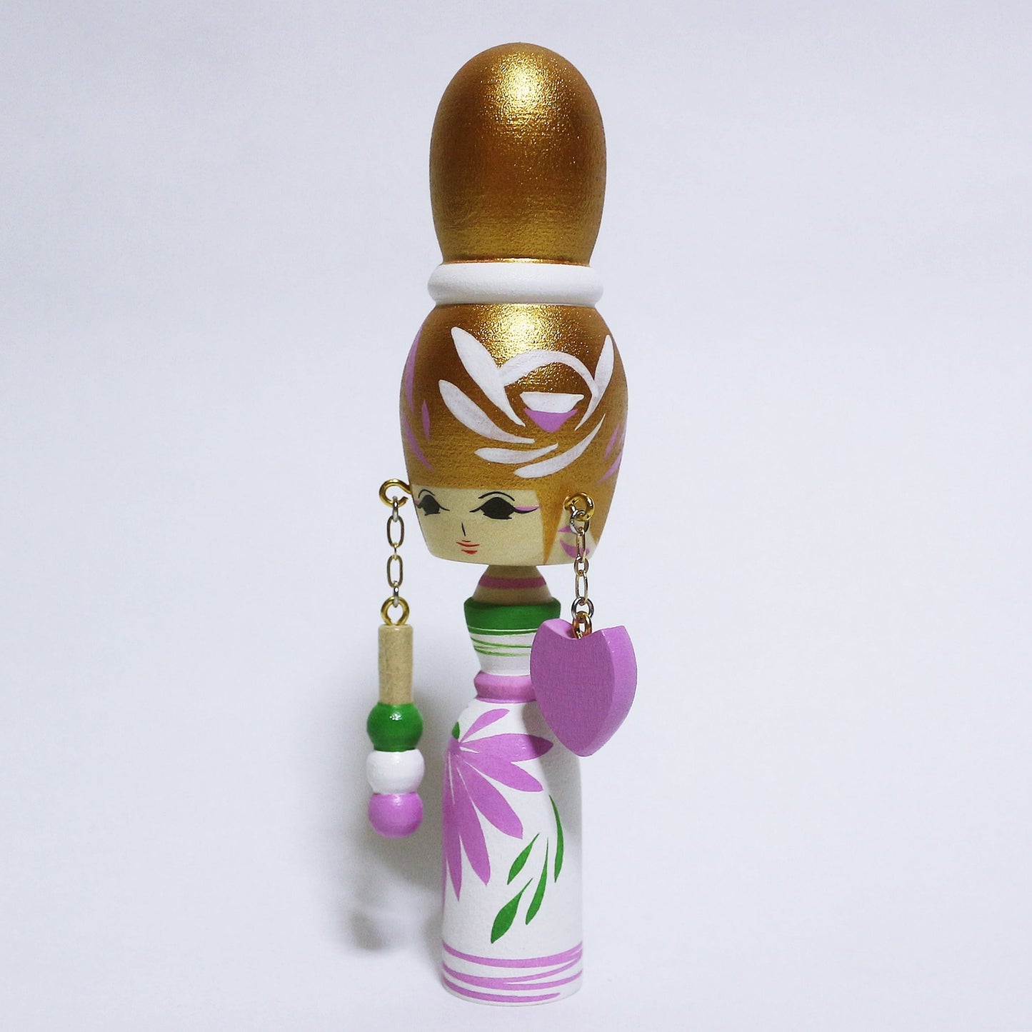 お花見 三色団子 & 桜 イヤリング こけし OHANAMI Three Colored DANGO & SAKURA Earrings KOKESHI #338