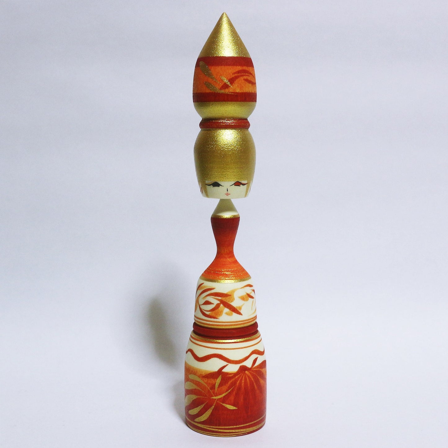 朱 Vermilion Bun Hair KOKESHI #360