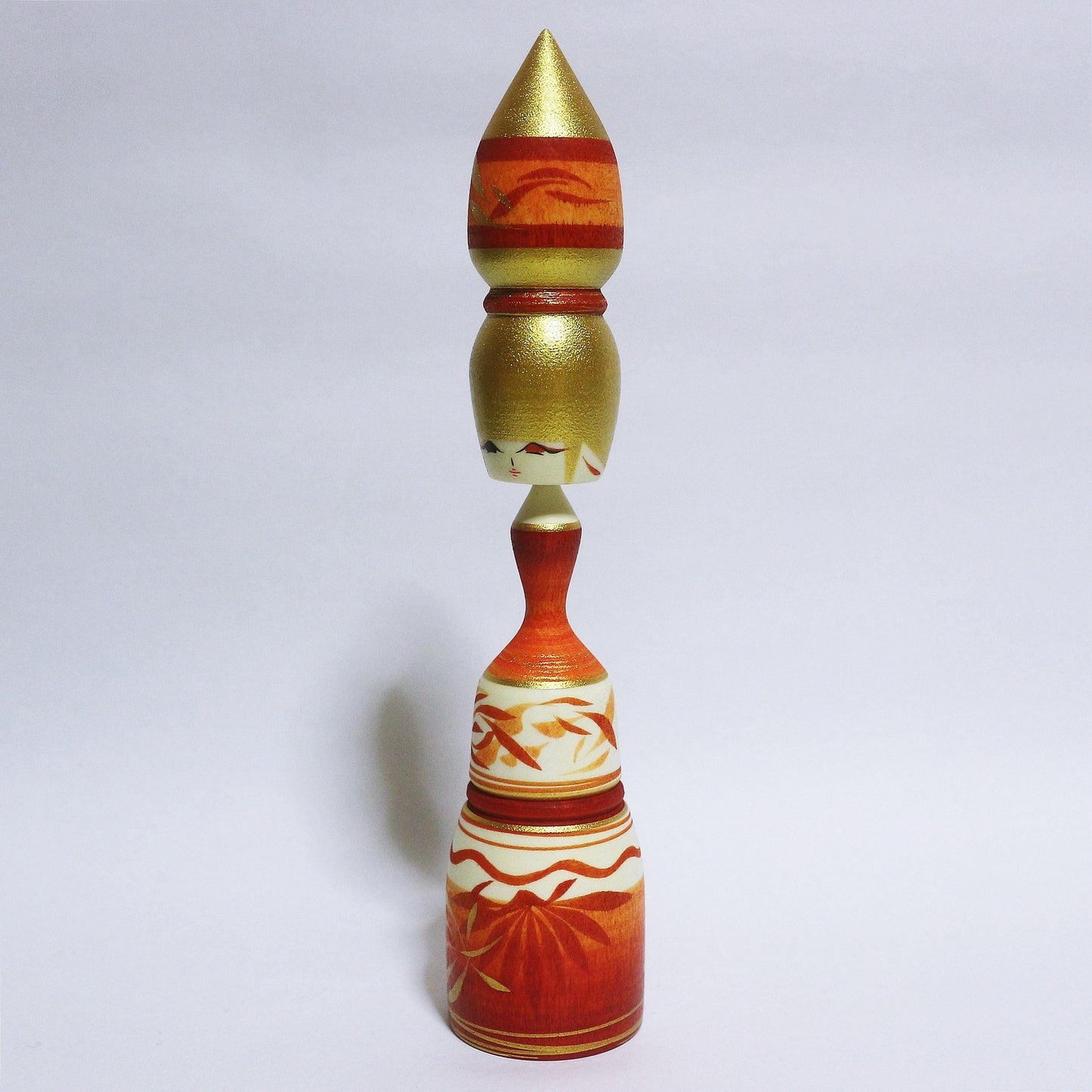 朱 Vermilion Bun Hair KOKESHI #360