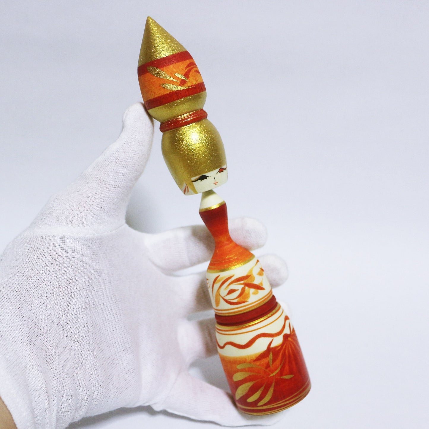 朱 Vermilion Bun Hair KOKESHI #360