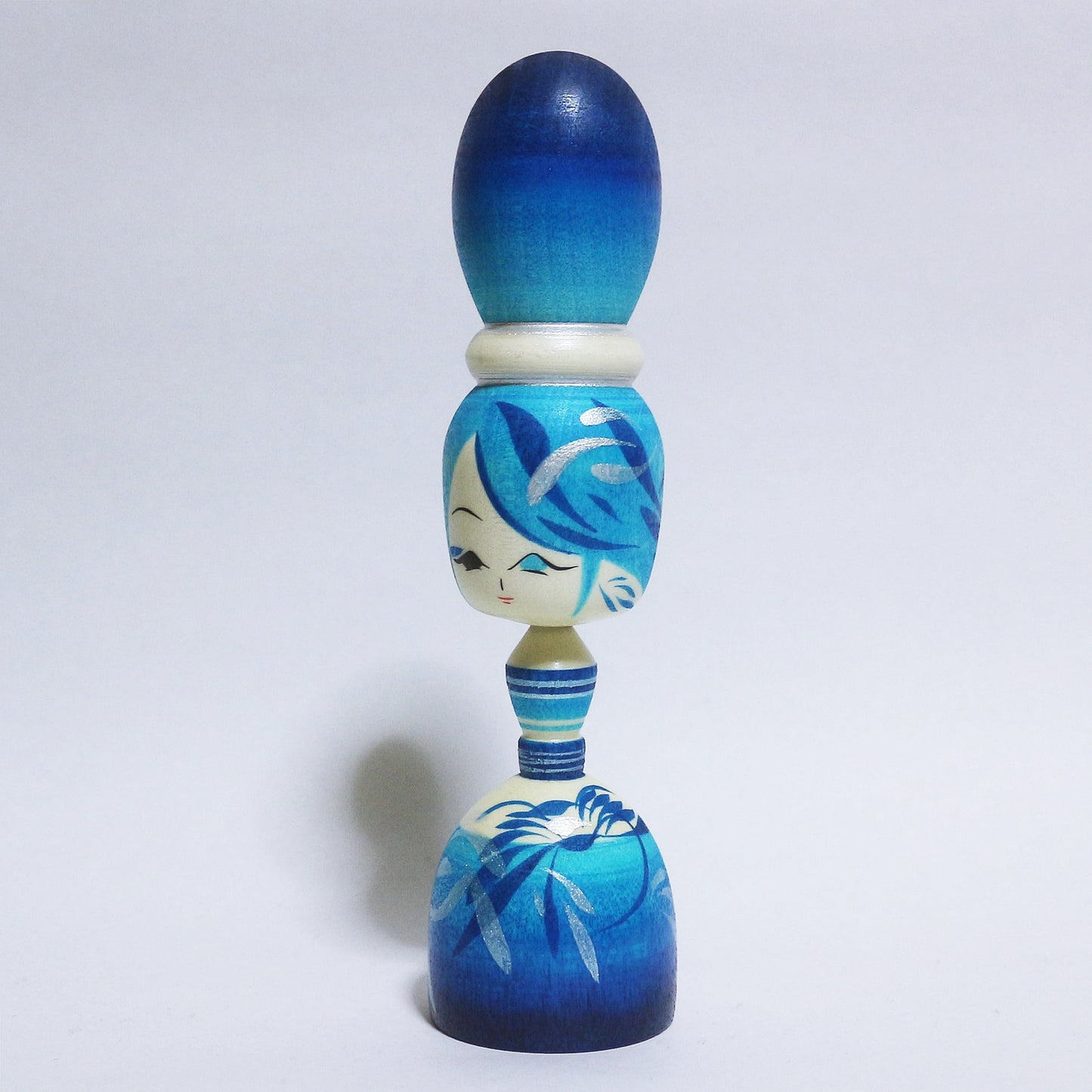 青 Blue Bun Hair KOKESHI #361