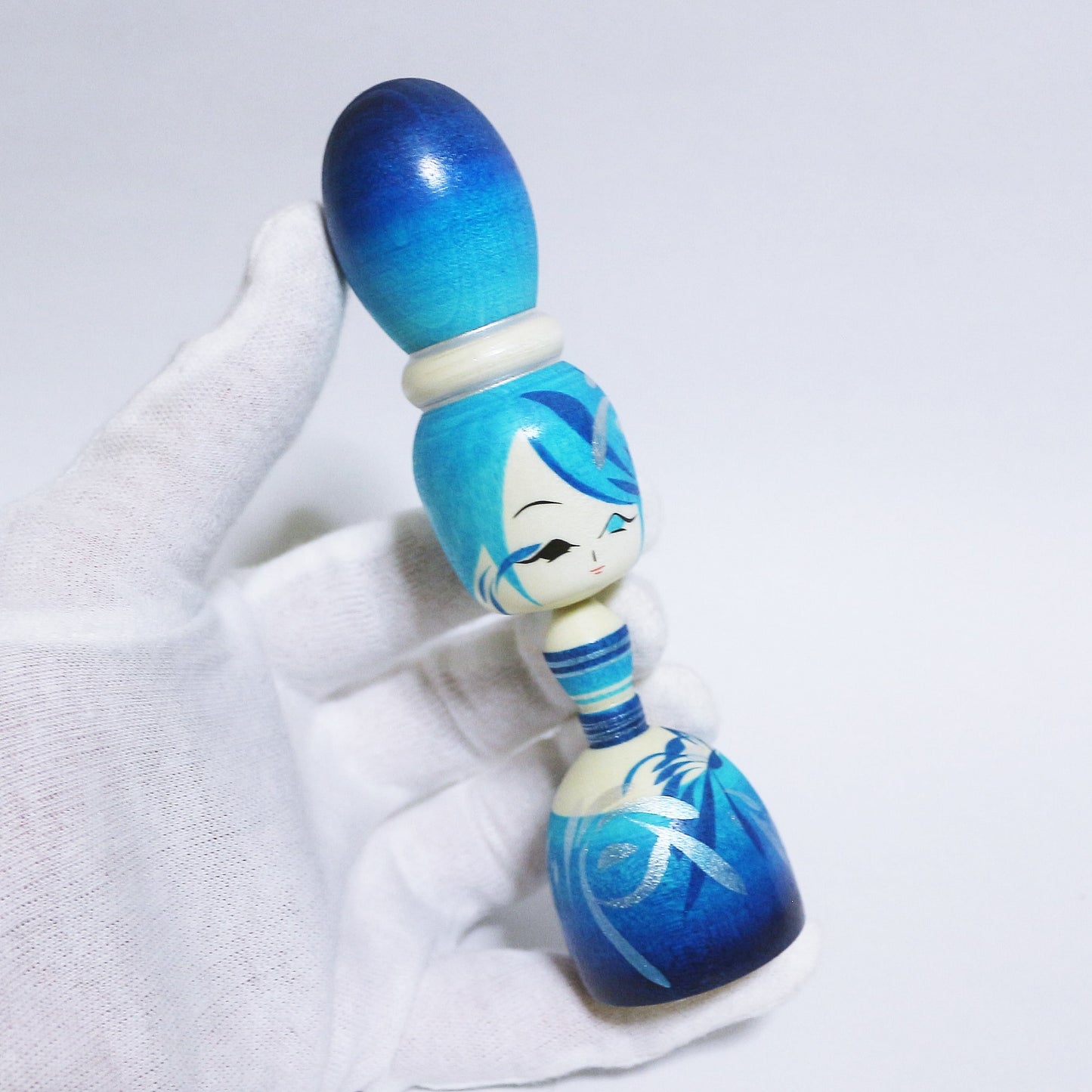 青 Blue Bun Hair KOKESHI #361