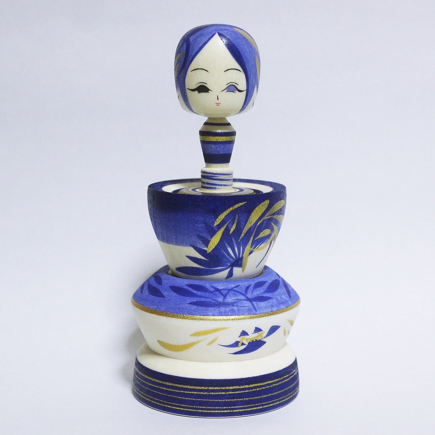 青紫 帽子 Blue-Purple Hat KOKESHI #362