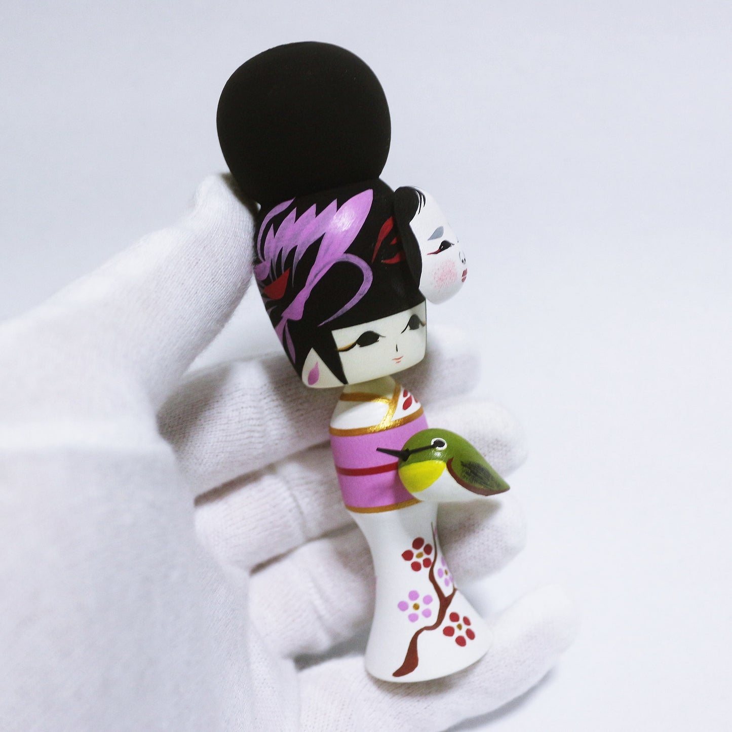 春 梅にメジロ こけし Spring UME-NI-MEJIRO KOKESHI #343