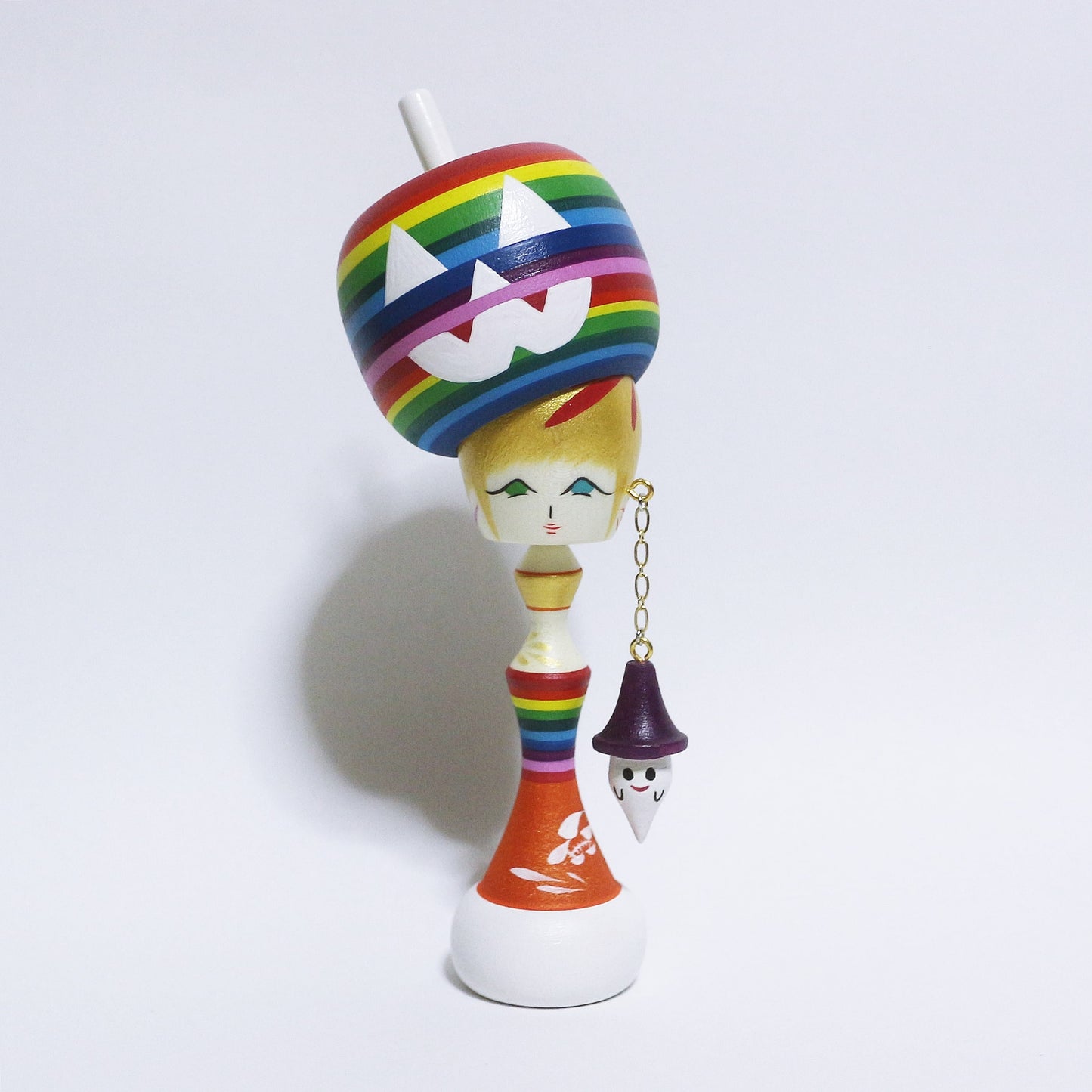 Halloween Rainbow Pumpkin ghost earrings KOKESHI #386