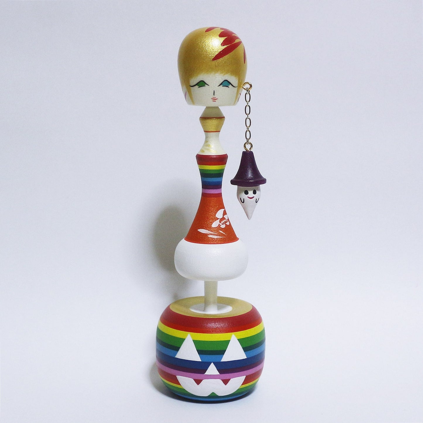 Halloween Rainbow Pumpkin ghost earrings KOKESHI #386