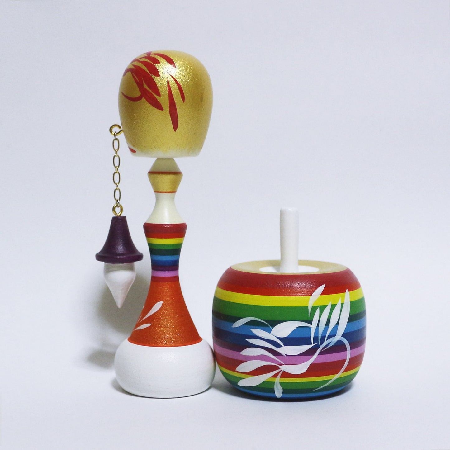 Halloween Rainbow Pumpkin ghost earrings KOKESHI #386