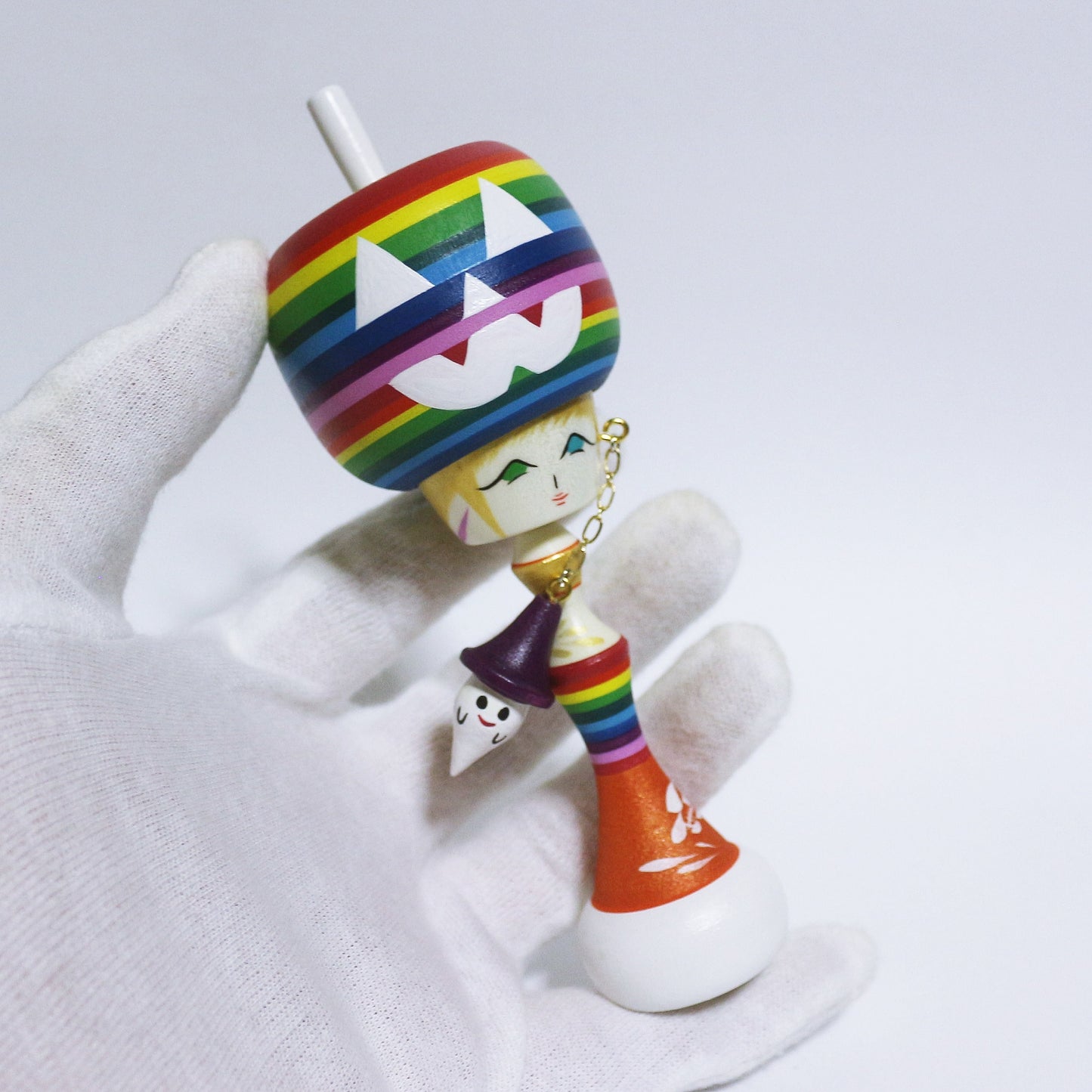 Halloween Rainbow Pumpkin ghost earrings KOKESHI #386