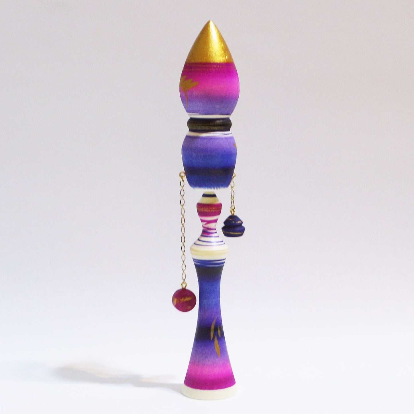 Purple Mix Earrings Bun Hair KOKESHI #443