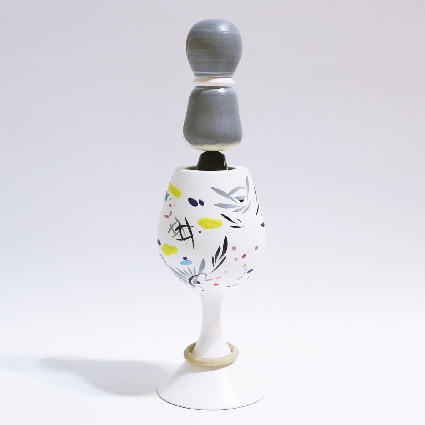 Colorful Wine Glass TAMA-IRE KOKESHI #454