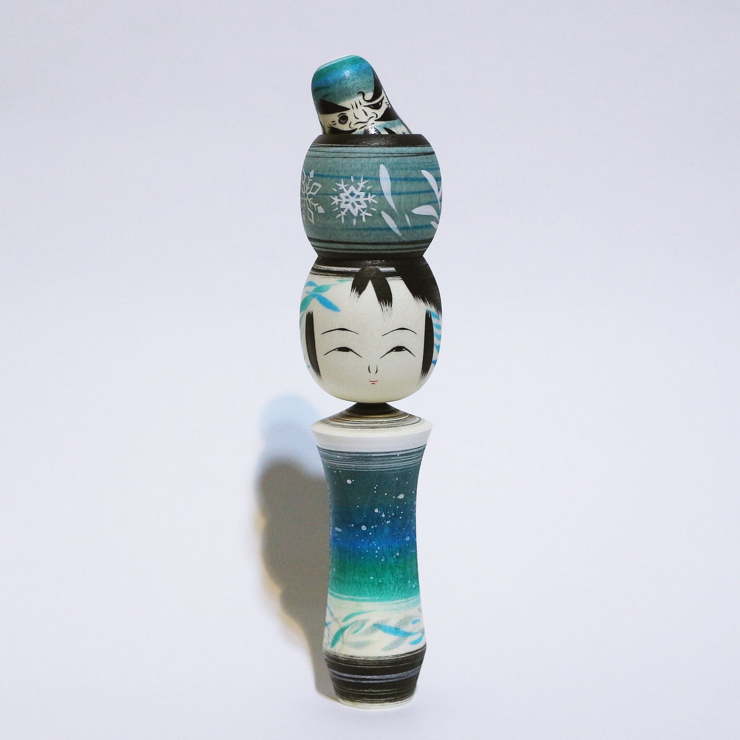 冬色 玉入れ達磨 こけし Winter Colors TAMA-IRE DARUMA KOKESHI #486