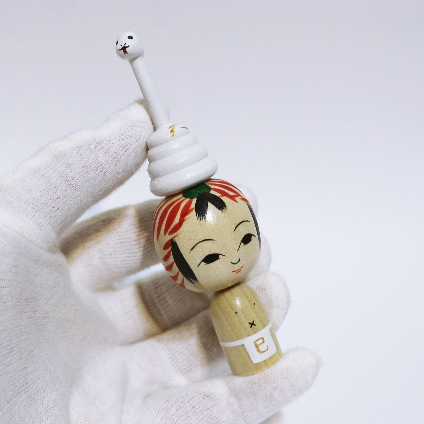 お正月 巳年 白蛇 こけし OSYOUGATSU MI-DOSHI White Snake KOKESHI ※495