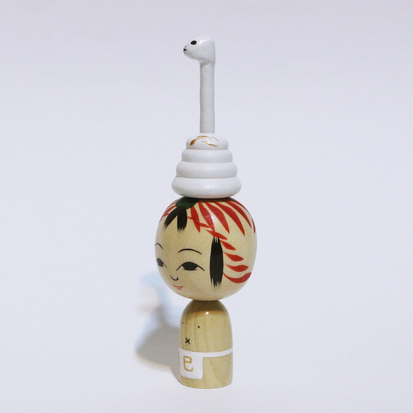 お正月 巳年 白蛇 こけし OSYOUGATSU MI-DOSHI White Snake KOKESHI ※495