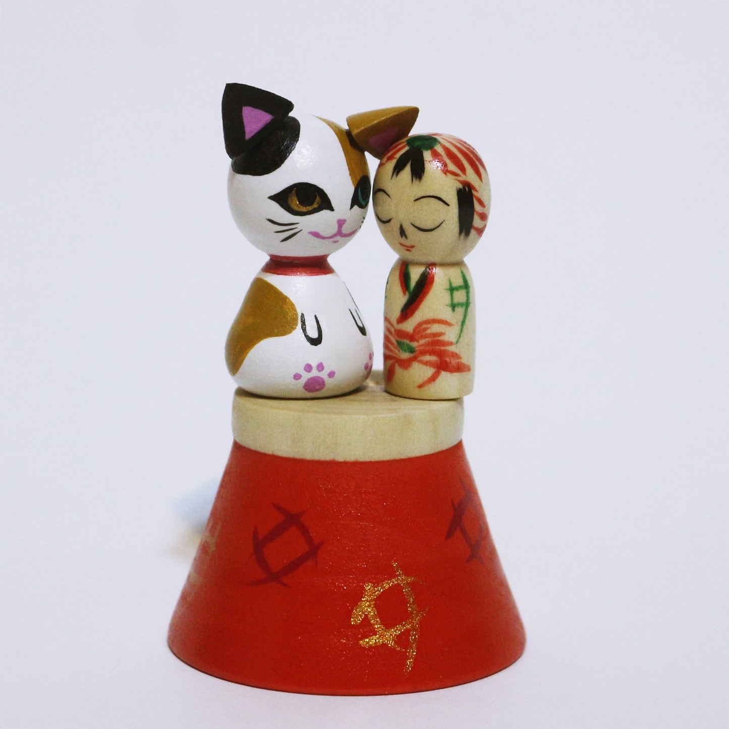 お正月 寝正月&三毛猫 こけし OSYOUGATSU New Year's Day spent sleeping KOKESHI & Calico Cat ※500