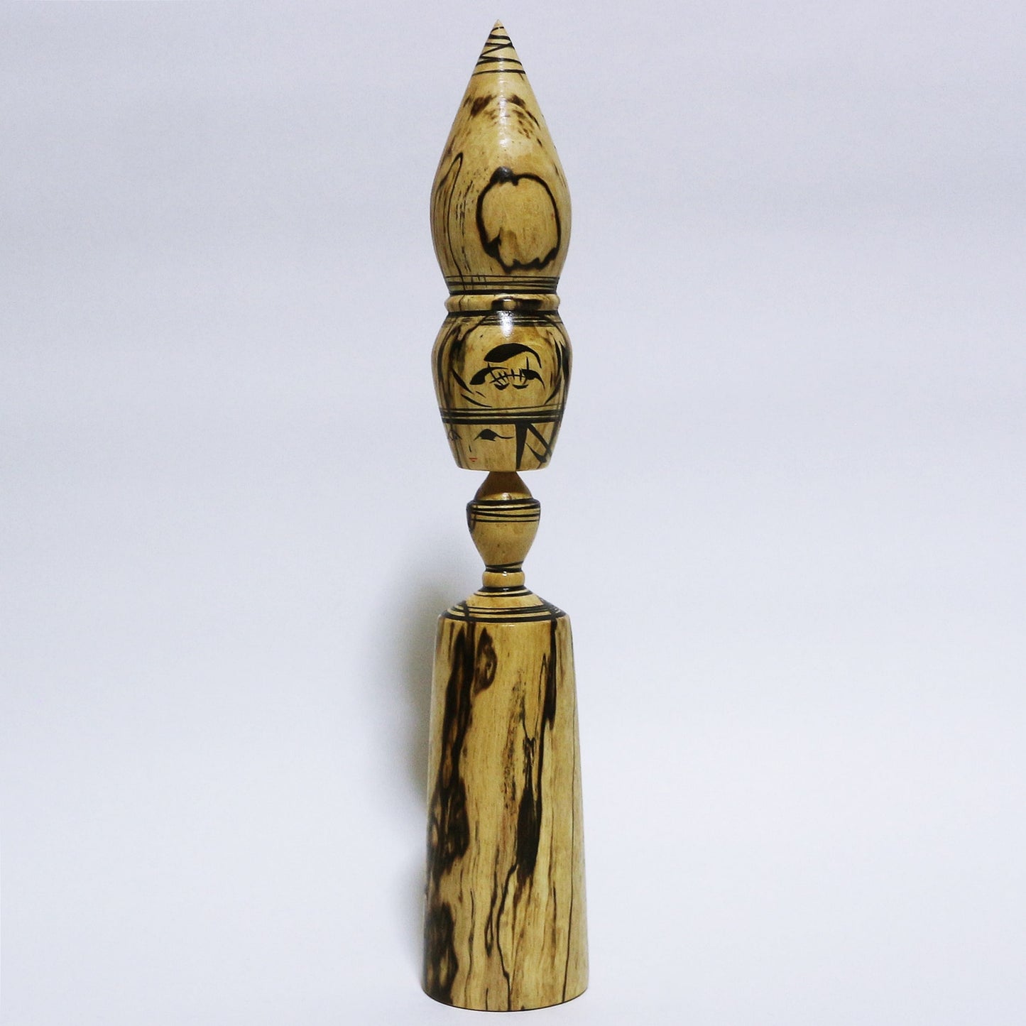 希少材 シデ スポルテッド こけし Rare Wood Hornbeam Spalted KOKESHI ※515