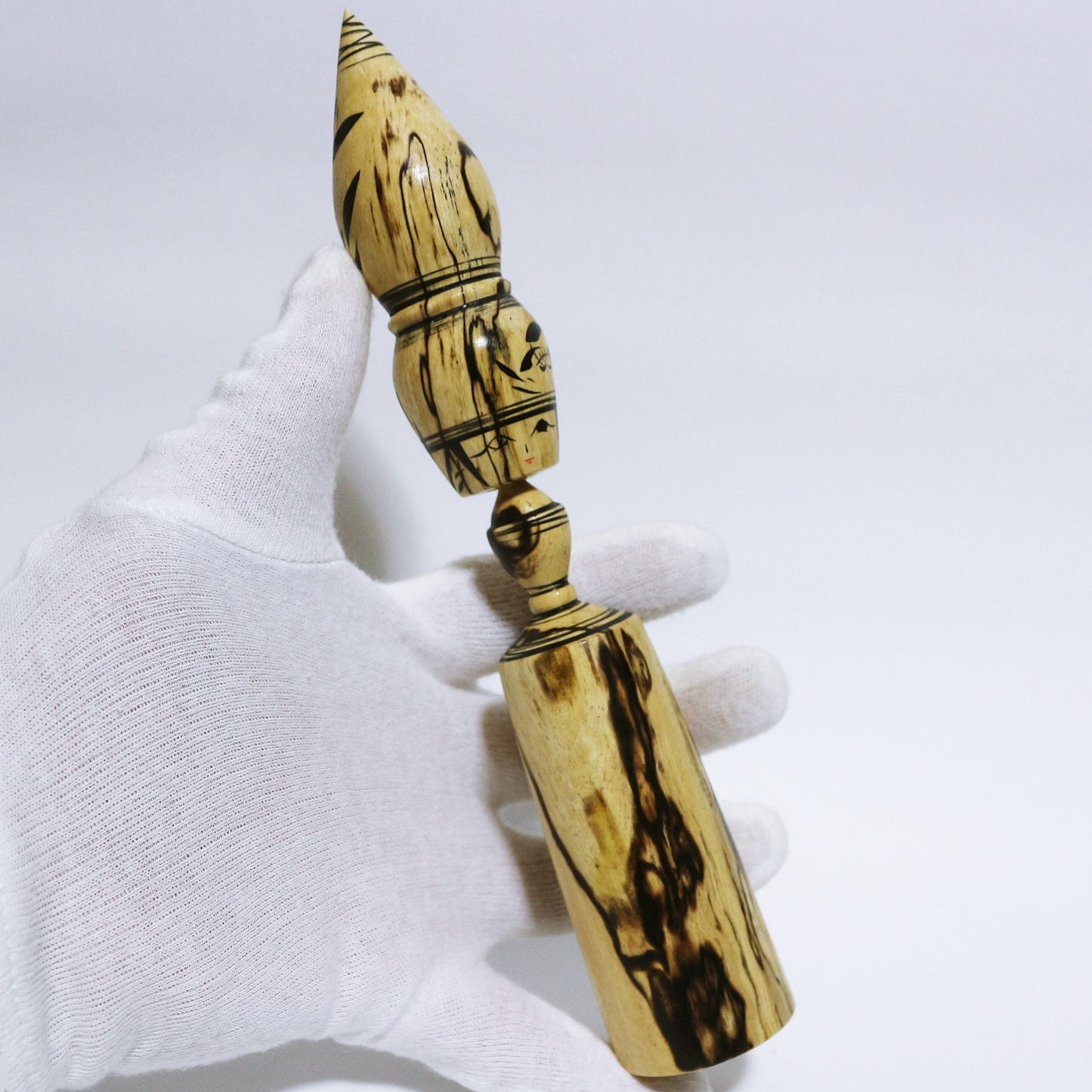 希少材 シデ スポルテッド こけし Rare Wood Hornbeam Spalted KOKESHI ※515