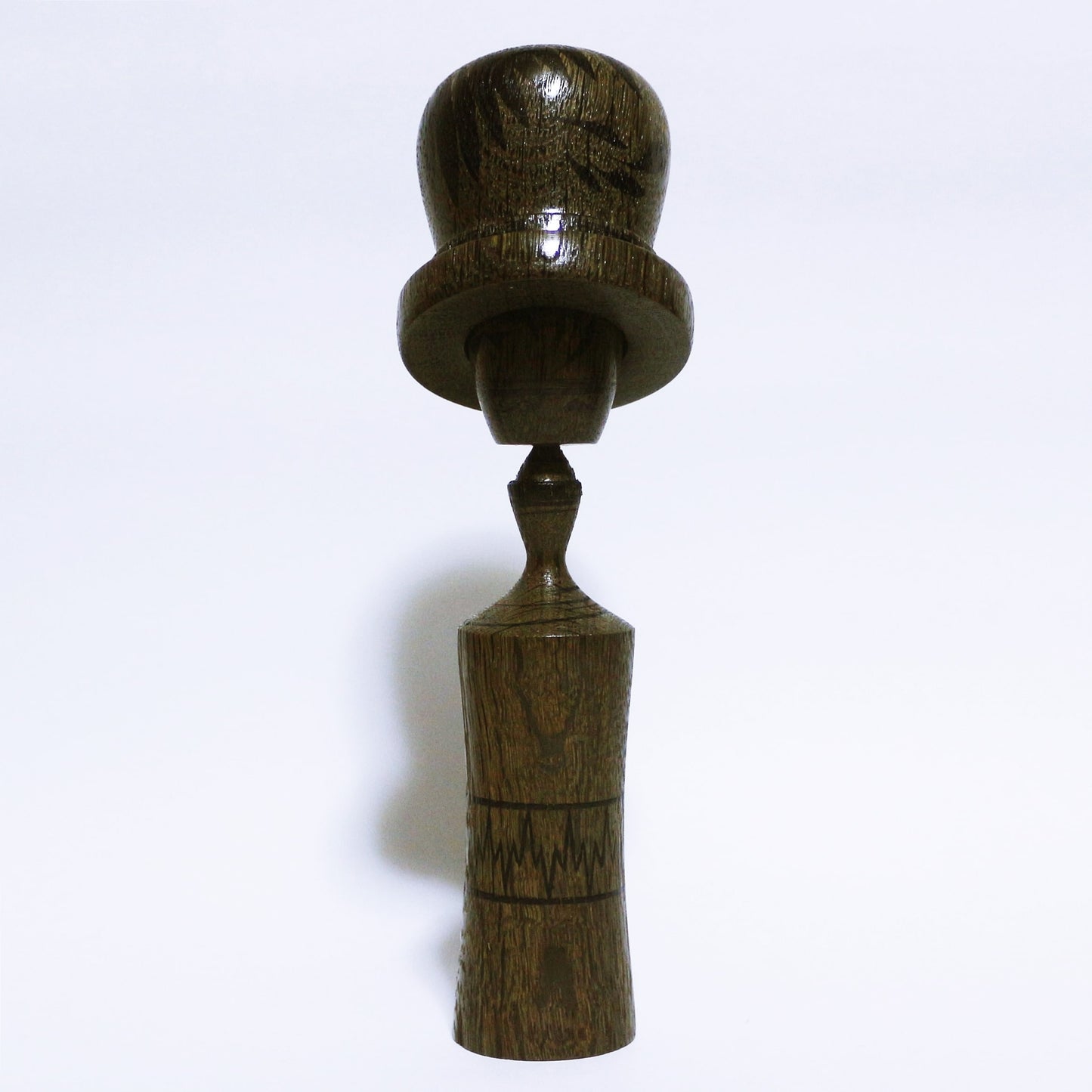 希少材 埋れ木 帽子 こけし Rare Wood Bogwood Hat KOKESHI ※516