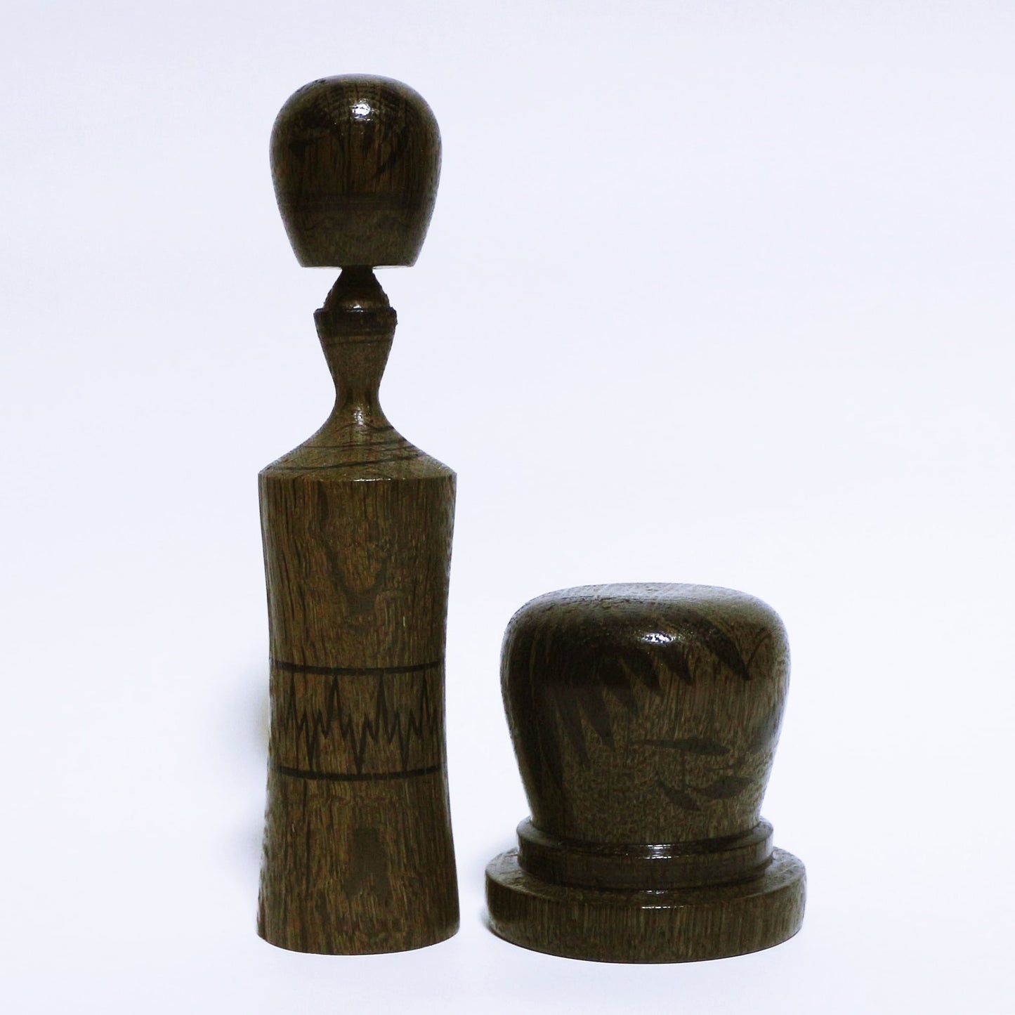希少材 埋れ木 帽子 こけし Rare Wood Bogwood Hat KOKESHI ※516