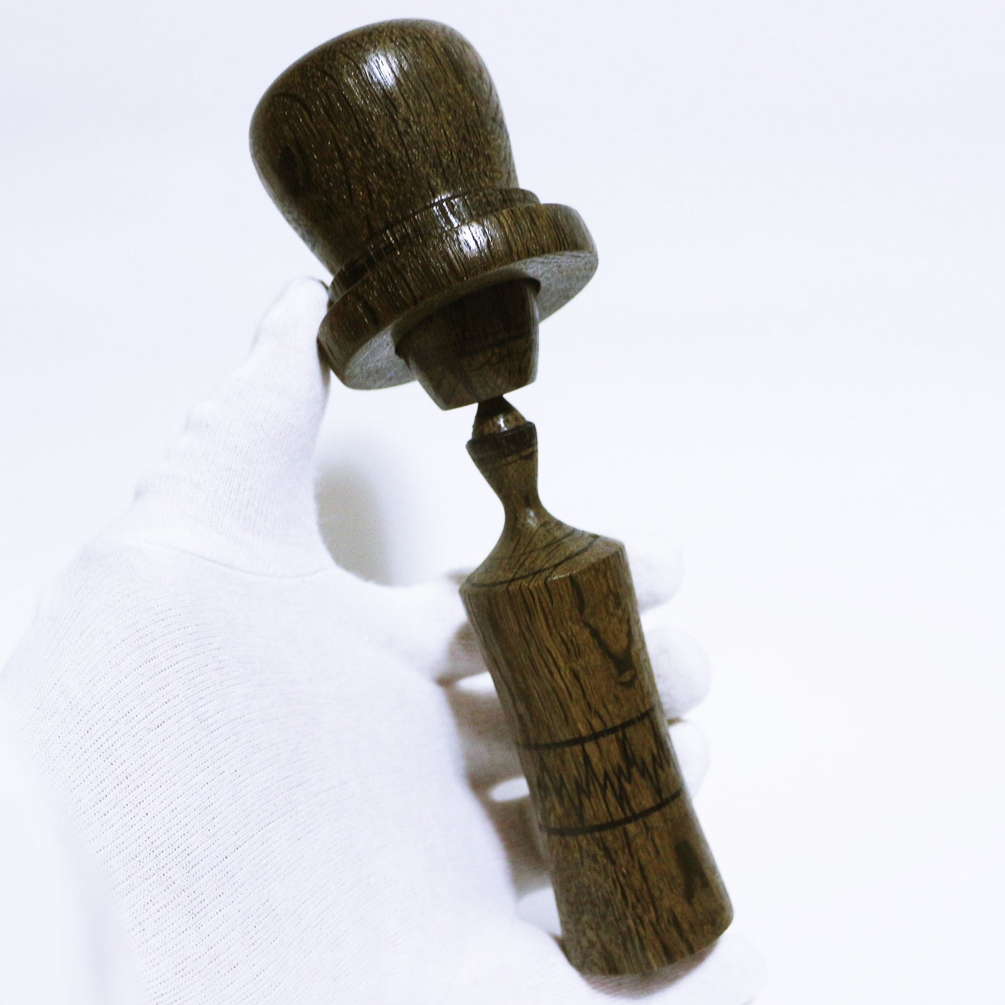 希少材 埋れ木 帽子 こけし Rare Wood Bogwood Hat KOKESHI ※516