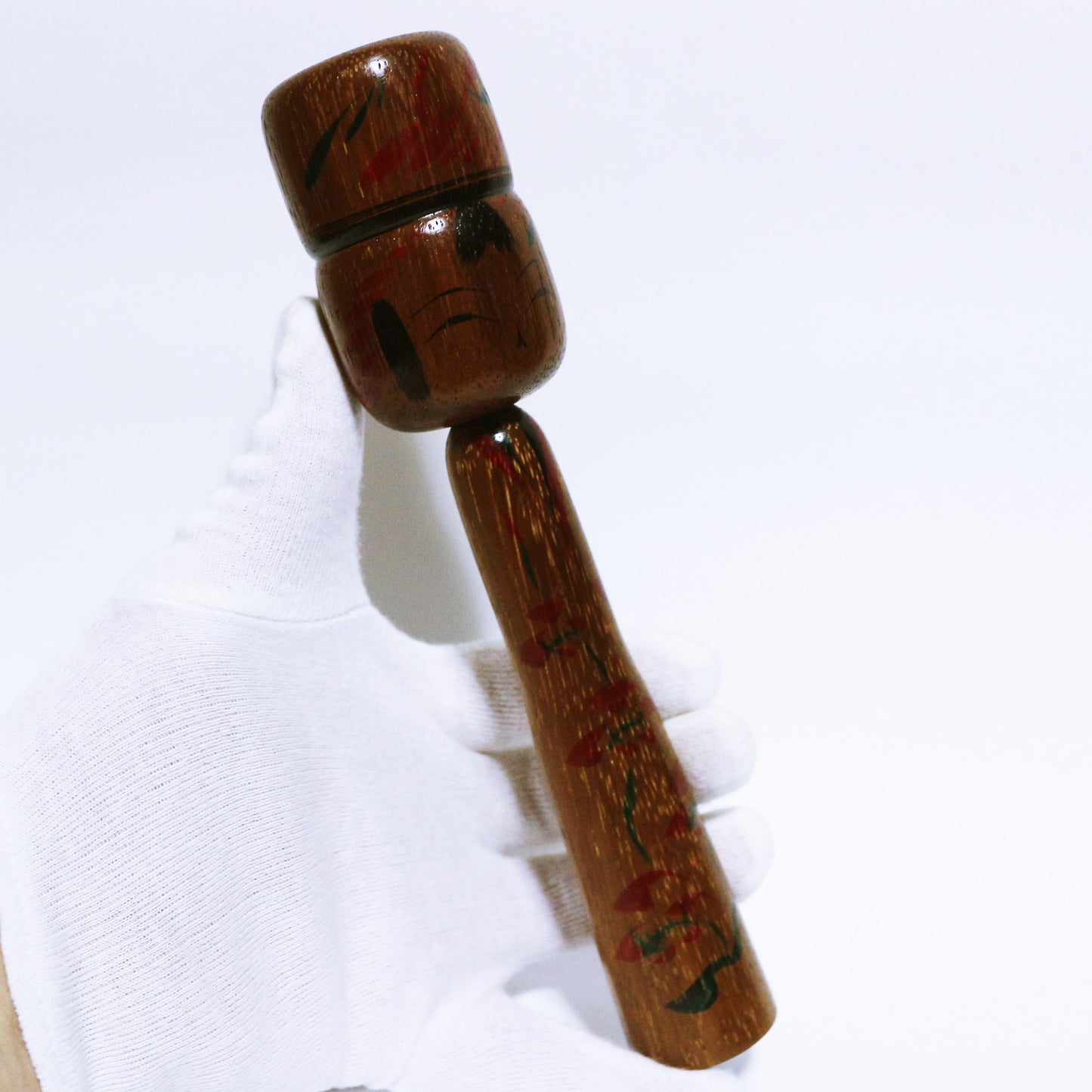 銘木 鉄刀木 髷 こけし Precious Wood Bombay Black Wood Bun Hair KOKESHI ※526