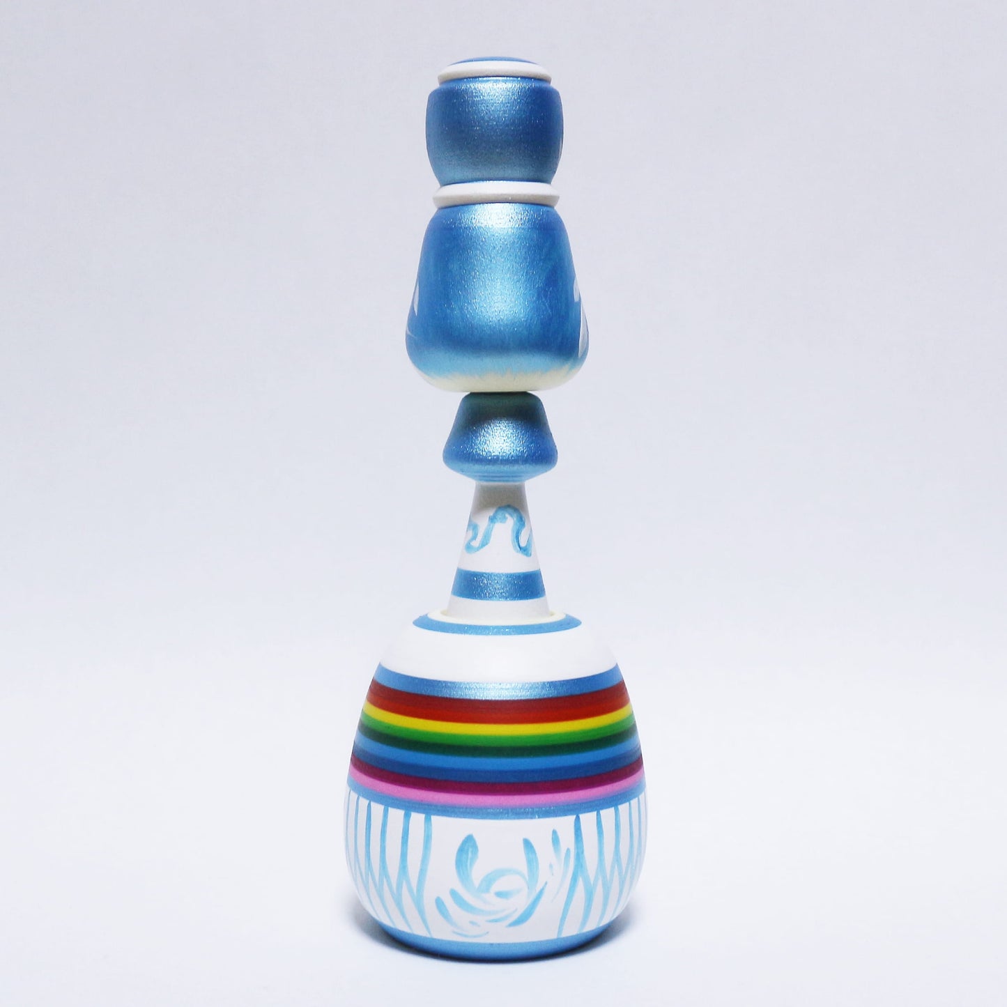梅雨 雨上がりの虹 Sky Blue 玉入れこけし Rainy season Rainbow after the Rain Sky Blue TAMA-IRE KOKESHI ※857