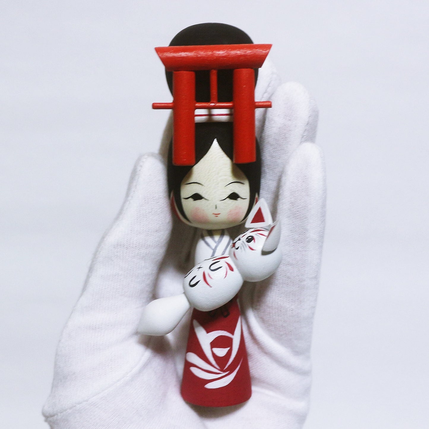 お正月 鳥居 狐抱っこ こけし New Year OSYOGATSU TORII KITSUNE Hug KOKESHI ※267