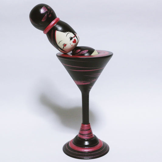 Pearl Color　Red Purple　Cocktail Glass　KOKESHI　※289