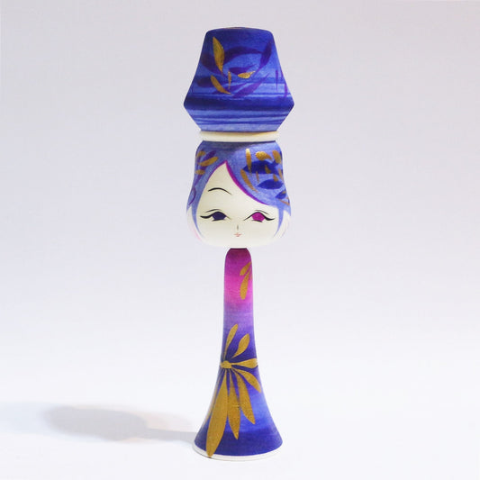 Purple Mix Bun Hair KOKESHI　#445