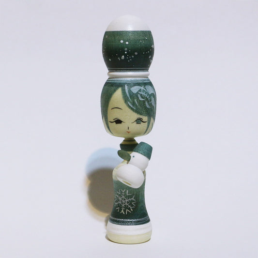 冬色　雪だるま抱っこ　こけし　Winter Colors Hug a Snowman KOKESHI　#483