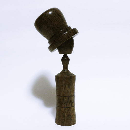 希少材　埋れ木　帽子　こけし　Rare Wood Bogwood Hat KOKESHI　※516