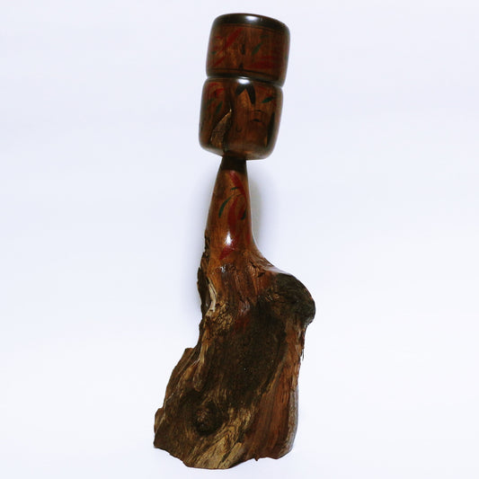 希少材　棗　髷　こけし　Rare Wood Jujube Bun Hair KOKESHI　※520